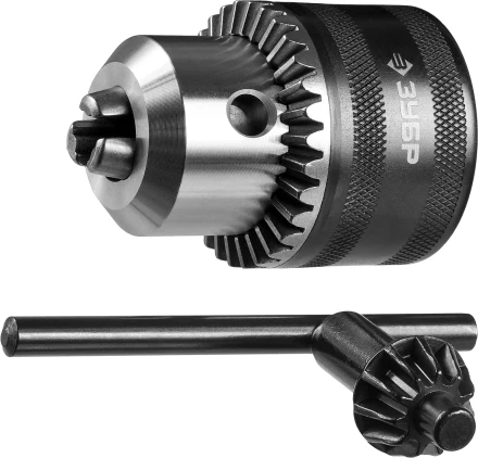 Патрон ЗУБР &quot;ЭКСПЕРТ&quot; цельнометаллический для станка, конус морзе, с ключом, 16мм 29084-16 купить в Екатеринбурге