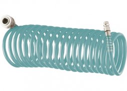 Полиуретановый спиральный шланг профессиональный BASF 10 м с быстросъемными соединениями Stels