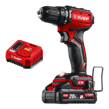 ЗУБР 20 В, 45 Нм, 1 АКБ LMS (2 Ач), бесщеточная дрель-шуруповерт (ДБ-45-21) купить в Екатеринбурге