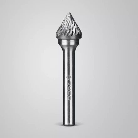 Зубр Твердосплавная борфреза J - зенкер с вершиной 60°, 12 х 10 мм (28808-12-10) купить в Екатеринбурге