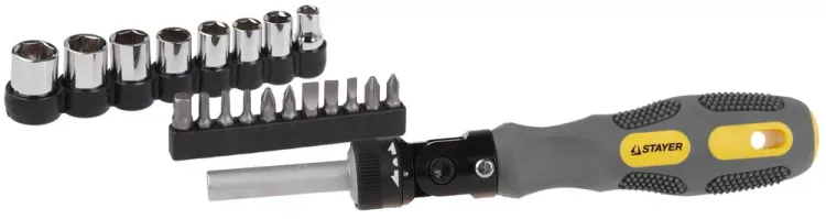 Набор STAYER Отвертки "MAX-GRIP", Cr-V, реверсивно-рычажная, 20 предметов 2585-H20 G купить в Екатеринбурге