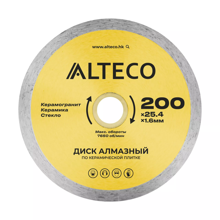 Диск алмазный по керамической плитке ALTECO 200x25.4x1.6 мм 66527 купить в Екатеринбурге
