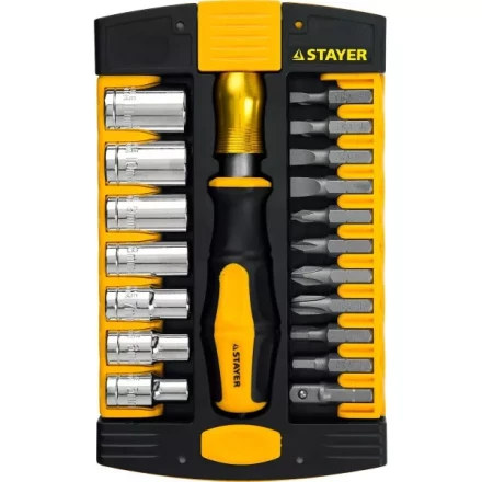 Набор STAYER &quot;MASTER&quot; HERCULES: Отвертки, Cr-V, эргономичная двухкомпонентная рукоятка, 30предм, в боксе 25055-H30 купить в Екатеринбурге