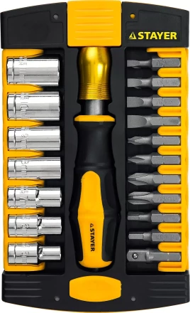 Набор STAYER &quot;MASTER&quot; HERCULES: Отвертки, Cr-V, эргономичная двухкомпонентная рукоятка, 30предм, в боксе 25055-H30 купить в Екатеринбурге