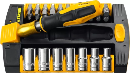 Набор STAYER &quot;MASTER&quot; HERCULES: Отвертки, Cr-V, эргономичная двухкомпонентная рукоятка, 30предм, в боксе 25055-H30 купить в Екатеринбурге