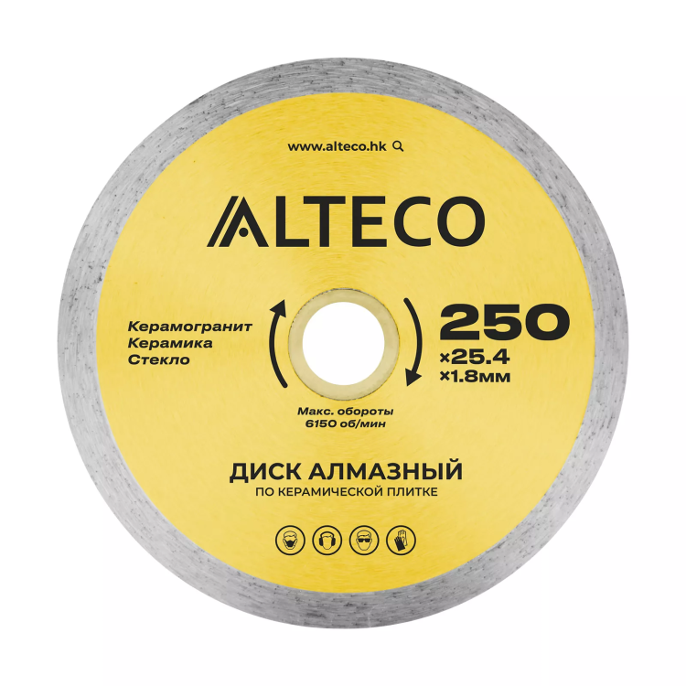 Диск алмазный по керамической плитке ALTECO 250x25.4x1.8 мм 66528 купить в Екатеринбурге