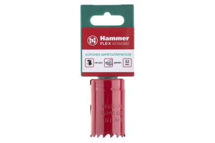 Коронка биметаллическая HAMMER Ф32х38мм 5/8&quot; BiMETALL (224-006) купить в Екатеринбурге