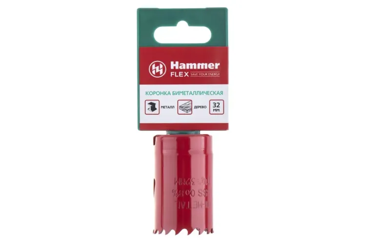 Коронка биметаллическая HAMMER Ф32х38мм 5/8" BiMETALL (224-006) купить в Екатеринбурге