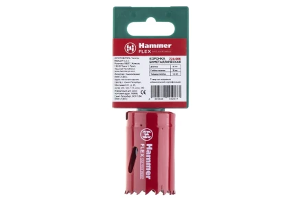 Коронка биметаллическая HAMMER Ф32х38мм 5/8&quot; BiMETALL (224-006) купить в Екатеринбурге