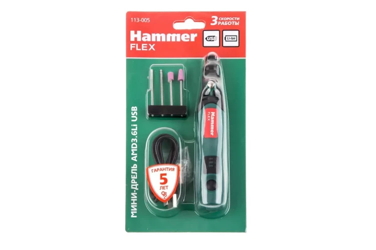Мини-дрель HAMMER AMD3.6Li USB купить в Екатеринбурге