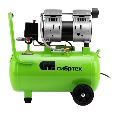 Компрессор безмаслянный малошумный Сибртех МБ 1100/24,1100 Вт, 24 л, 170 л/мин 58006 купить в Екатеринбурге