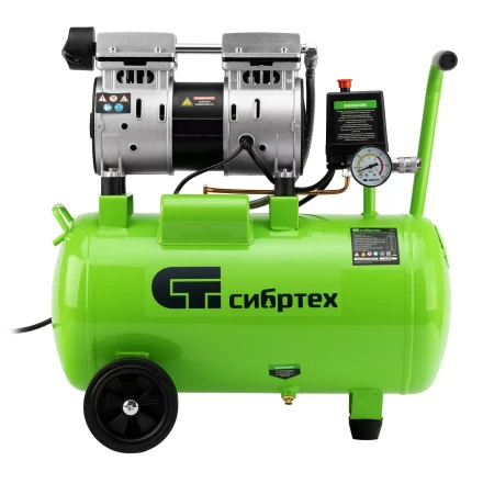 Компрессор безмаслянный малошумный Сибртех МБ 1100/24,1100 Вт, 24 л, 170 л/мин 58006 купить в Екатеринбурге