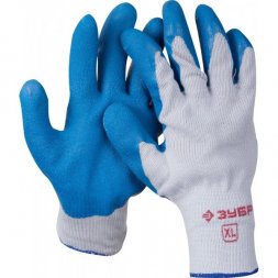 Перчатки ЗУБР рабочие с резиновым рельефным покрытием, размер XL 11260-XL