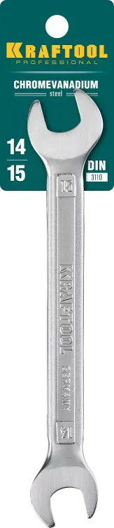 Ключи гаечные рожковые KRAFTOOL, Cr-V, DIN 3110 27033-14-15 купить в Екатеринбурге
