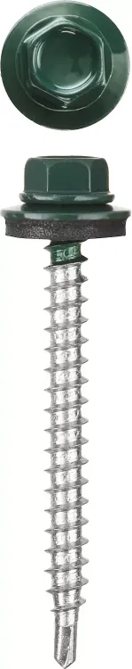 Саморезы СКД кровельные, RAL 6005 зеленый насыщенный, 51 х 4.8 мм, 1 200 шт, для деревянной обрешетки, STAYER 30300-48-051-6005 купить в Екатеринбурге