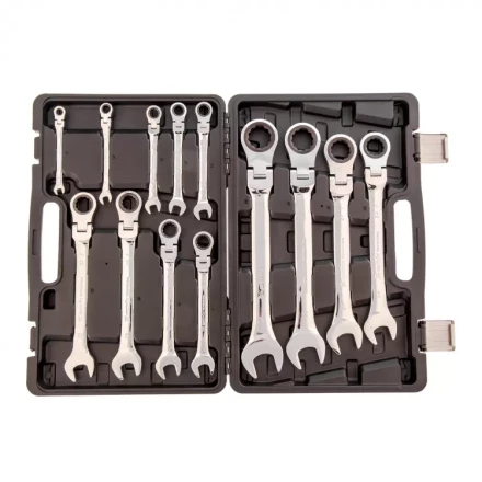 Набор ключей комбинированных Matrix трещоточных шарнирных 13 шт 14798 купить в Екатеринбурге