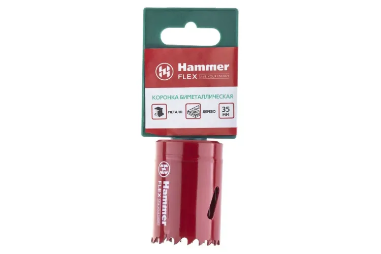 Коронка биметаллическая HAMMER Ф35х38мм 5/8" BiMETALL (224-007) купить в Екатеринбурге