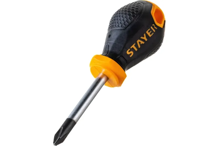 Отвертка STAYER "MASTER", двухкомпонентная рукоятка, магнитный наконечник, "STUBBY" ( бочка ), PH2x38мм 2510-38-2_z03 купить в Екатеринбурге