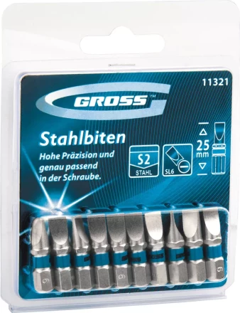 Набор бит РН1х25, сталь S2, 10шт GROSS 11329 купить в Екатеринбурге