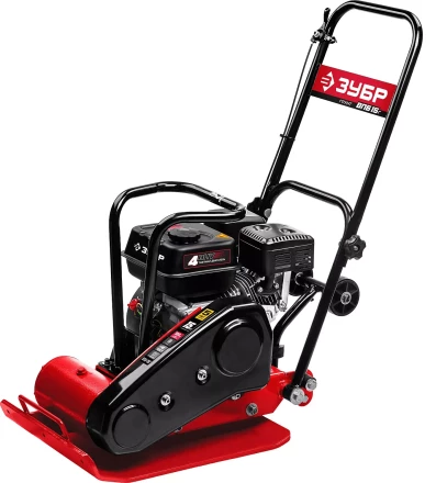 ЗУБР 15 кН, 80 кг, бензиновая виброплита (ВПБ-15 Г) купить в Екатеринбурге