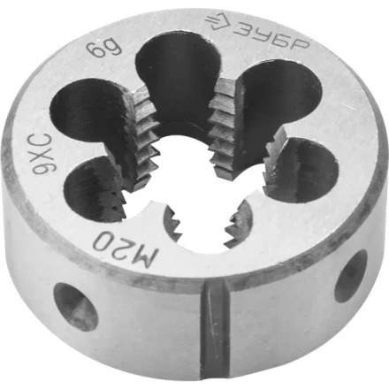Плашка ЗУБР "МАСТЕР" круглая ручная для нарезания метрической резьбы, мелкий шаг, М20 x 1,5 4-28022-20-1.5 купить в Екатеринбурге