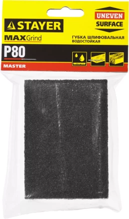 Губка шлифовальная STAYER &quot;MASTER&quot; четырехсторонняя, зерно - оксид алюминия, Р80; 100 x 68 x 26 мм. 3560-2_z01 купить в Екатеринбурге