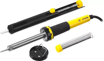 Набор STAYER &quot;PROFI&quot; для паяльных работ, 55300 +шприц + подставка + припой, 40 Вт 55316-40-H4 купить в Екатеринбурге