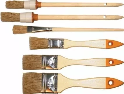 Набор кистей 6 шт.(плоские 3/4&quot; 1&quot; 1/5&quot; круглые №1,№2 №4.)  SPARTA 841145 купить в Екатеринбурге