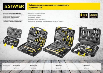 Набор слесарно-монтажного инструмента STAYER &quot;MASTER&quot;, 94 предмета 27760-H94 купить в Екатеринбурге