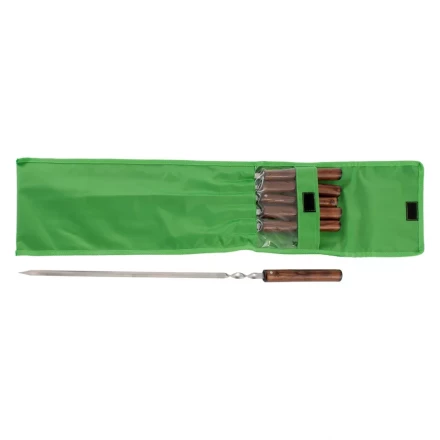 Набор шампуров плоских, 650 мм, с цельной деревянной рукояткой, в чехле, 6 шт, Camping Palisad 69682 купить в Екатеринбурге