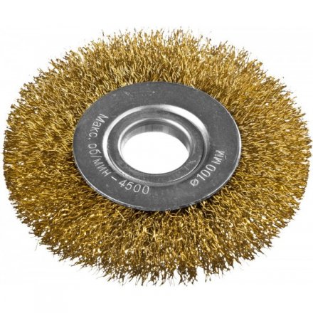 DEXX. Щетка дисковая для УШМ, витая стальная латунированная проволока 0,3мм, 100ммх22мм 35101-100 купить в Екатеринбурге