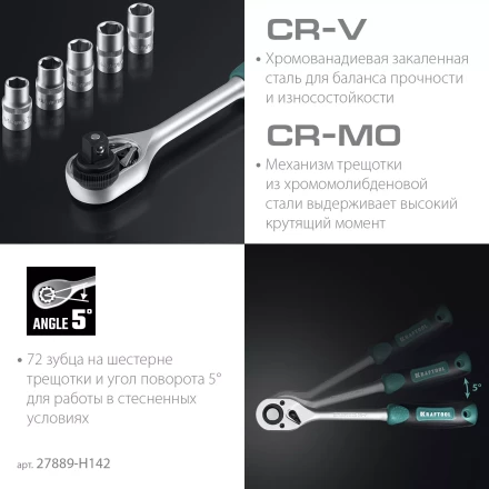 Универсальный набор инструмента, 142 предм. 27889-H142 купить в Екатеринбурге