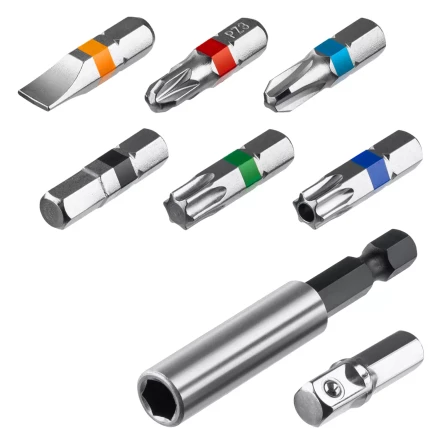 Набор бит и адаптеров KRAFTOOL C-Drive многофункциональный, Cr-Mo сталь, в ударопрочном компактном боксе. Цветная маркировка типов шлицов 26067-H32 купить в Екатеринбурге