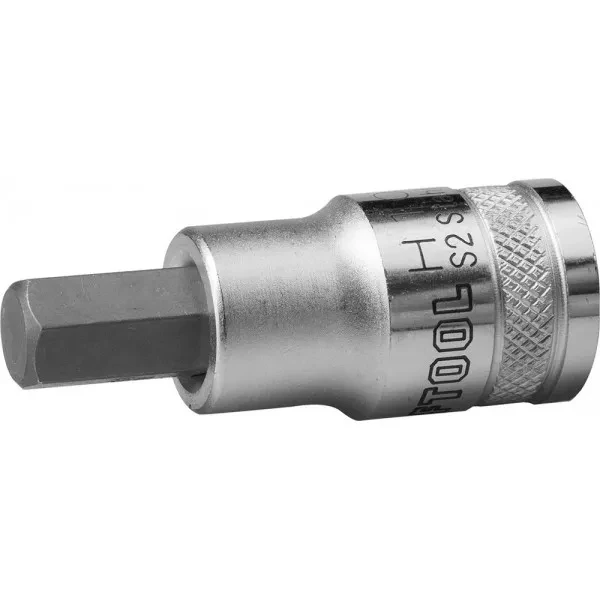 Торцовая бита-головка KRAFTOOL "INDUSTRIE QUALITAT", материал S2, HEX, сатинированная, 1/2", H10 27908-10_z01 купить в Екатеринбурге