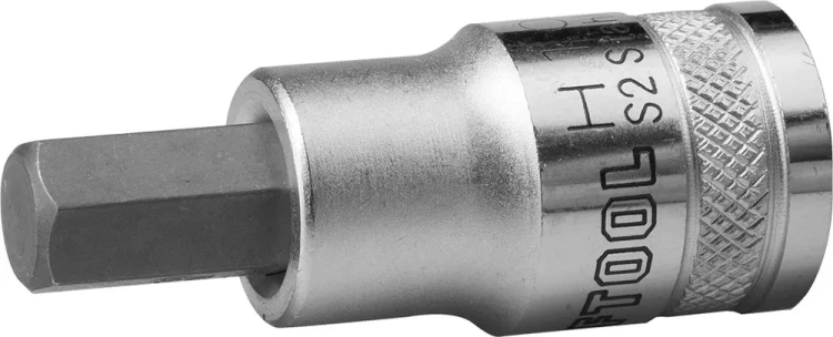 Торцовая бита-головка KRAFTOOL "INDUSTRIE QUALITAT", материал S2, HEX, сатинированная, 1/2", H10 27908-10_z01 купить в Екатеринбурге