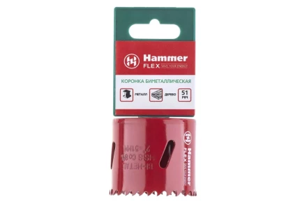 Коронка биметаллическая HAMMER Ф51х38мм 5/8&quot; BiMETALL (224-010) купить в Екатеринбурге