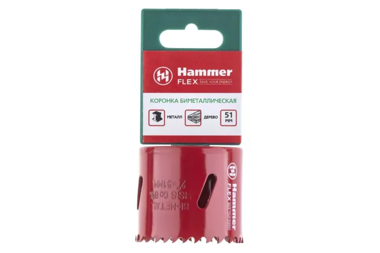 Коронка биметаллическая HAMMER Ф51х38мм 5/8" BiMETALL (224-010) купить в Екатеринбурге