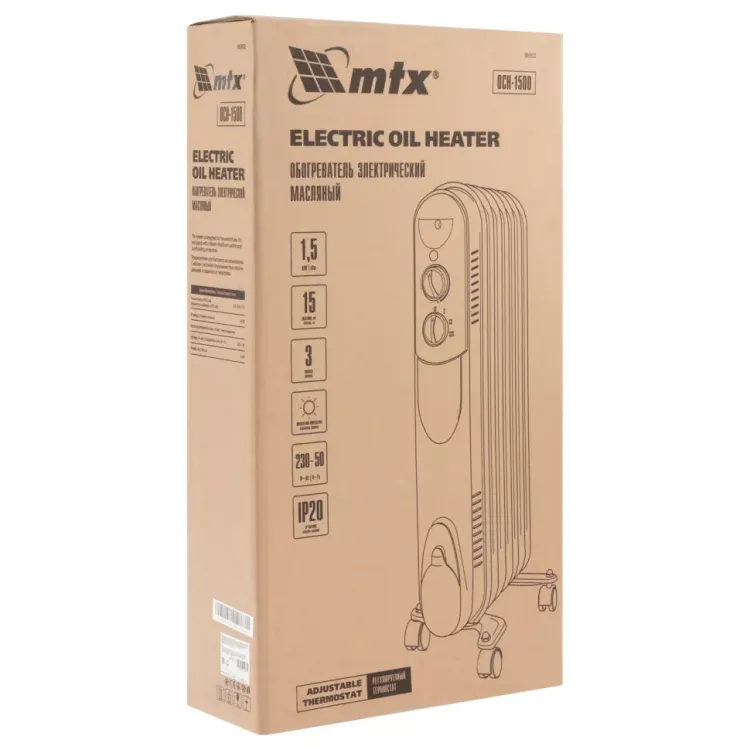 Масляный обогреватель MTX OCH-1500, 230 В, 1500 Вт // MTX 98302 купить в Екатеринбурге