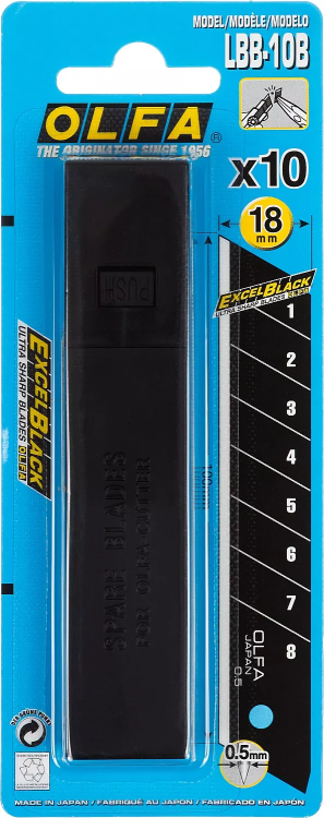 Лезвие OLFA BLACK MAX сегментированное, 18х100х0,5мм, 10шт OL-LBB-10B купить в Екатеринбурге