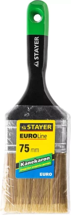 STAYER “KANEKARON-EURO”. Кисть плоская, искусственная щетина, деревянная ручка, 75мм 0106-075 купить в Екатеринбурге