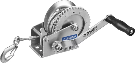 Лебедка ручная барабанная ЗУБР &quot;ПРОФЕССИОНАЛ&quot;, тяговая, тросовая, 0,5т, 8м 43113-0.5_z01 купить в Екатеринбурге