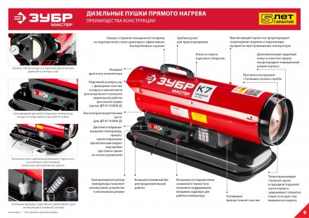 Пушка дизельная прямого нагрева дисплей К7 ДП-К7-30000-Д серия МАСТЕР купить в Екатеринбурге