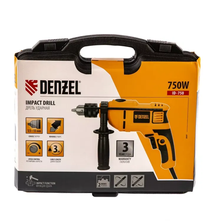 Дрель ударная ID-750 Denzel 26307 купить в Екатеринбурге