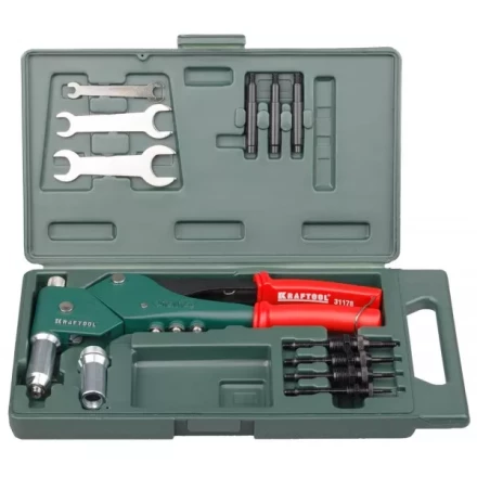 Заклепочник поворотный 0-360°, KRAFTOOL &quot;RX-33&quot; 31178, резьбовые М3, М4, М5, М6, вытяжные d=2,4-4,8 мм, штифты М4, М5, М6 из Al, стали, нерж стали 31178 купить в Екатеринбурге