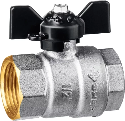 ЗУБР d 1/2, ручка бабочка, мама-мама, полнопроходной шаровой кран (51323-1/2) купить в Екатеринбурге