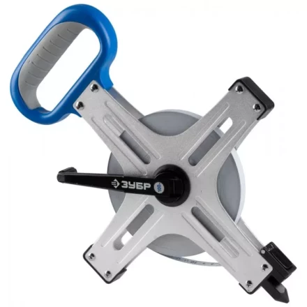 Мерная лента ЗУБР &quot;ЭКСПЕРТ&quot;геодез, стальное полотно с нейлон покрыт, метал корпус, двухкомп рукоятка, супер-длинная,100м 34167-100_z01 купить в Екатеринбурге