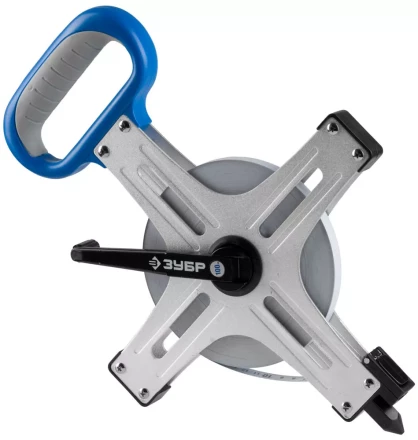 Мерная лента ЗУБР &quot;ЭКСПЕРТ&quot;геодез, стальное полотно с нейлон покрыт, метал корпус, двухкомп рукоятка, супер-длинная,100м 34167-100_z01 купить в Екатеринбурге