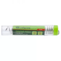 Припой с канифолью D 1,5 мм 10 г POS61 в пластмассовой тубе Сибртех 913371