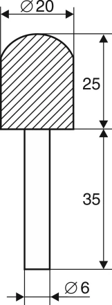 Шарошка абразивная Цилиндр с закруглением 20х25х6 мм Энкор 21656 купить в Екатеринбурге