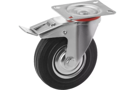 Колесо поворотное резина SCb 42 100 мм с тормозом (F) 1001717 купить в Екатеринбурге